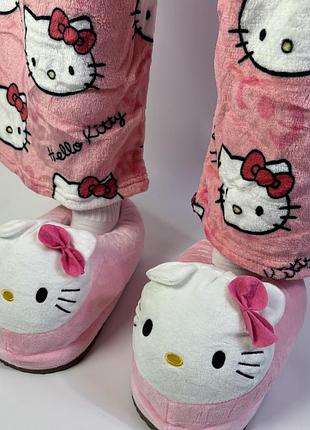 Рожеві капці hello kitty | домашні капці хелоу киті 35-40