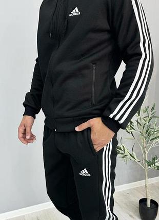 Спортивный костюм мужской зимний adidas на флисе с капюшоном xl