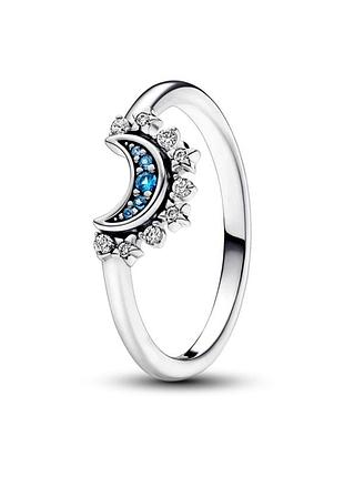 Кольцо pandora "сверкающий голубой месяц" 192675c01 56