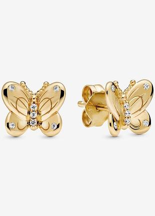 Серебряные серьги "бабочки" 267921cz
