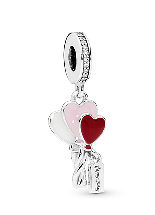 Серебряный шарм пандора "шарики-сердца" 798076cz