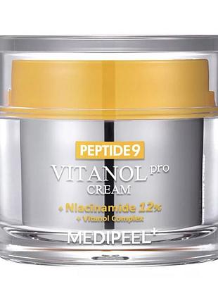 Крем для обличчя з пептидами та комплексом вітанолу medipeel peptide 9 vitanol cream pro, 50 г