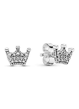 Серебряные серьги «корона» 297127cz