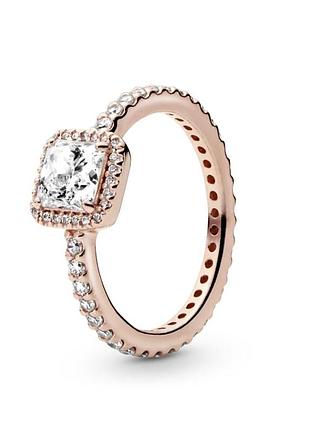 Каблучка pandora "сяючий квадрат" 180947cz 58