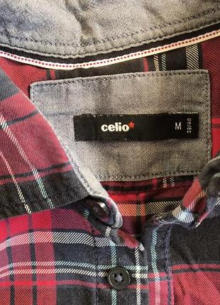 Красно-черная рубашка в клетку celio 2