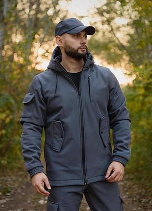 Кепка soft shell серая 3