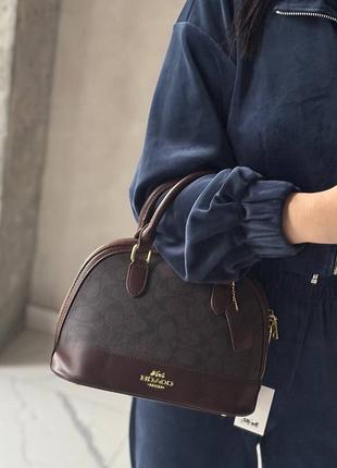 Женская сумка coach, сумка коач, сумка на плечо, офисная сумка, сумка шоппер, деловая сумка коричневий