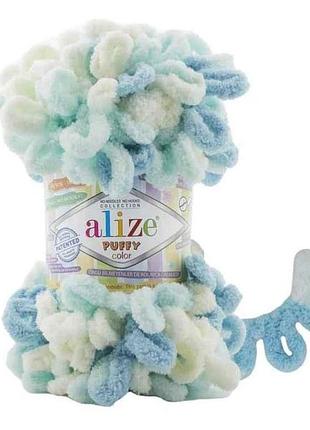 Пряжа puffy color 6461 5шт/уп 100% мікрополіестр 100г 9м тм alize