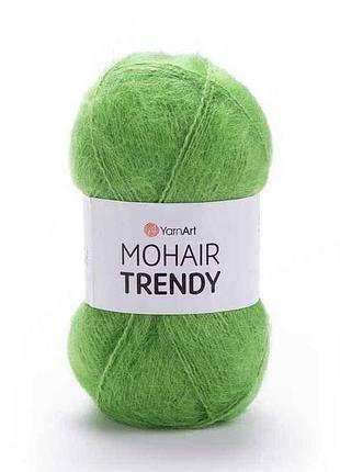 Пряжа mohair trendy салатовий 50% мохер 50% акрил 220м 100г 5шт/уп 137 тм yarnart