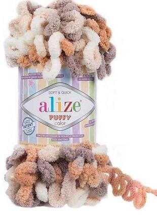 Пряжа puffy color 5926 5шт/уп 100% мікрополіестр 100г 9м тм alize