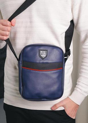 Барсетка шкір. philipp plein синя #