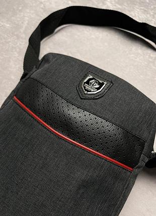 Борсетка из полиэстера philipp plein темный меланж #