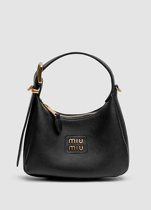 💎 miu miu leather hobo bag black