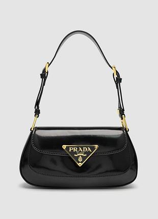 💎 prada patent leather shoulder bag black