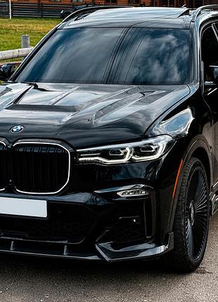 Накладка на передній бампер (для m-sport 2019-2022, карбон) для bmw x7 g07 2019- рр