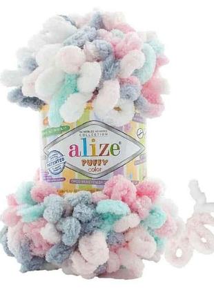 Пряжа puffy color 6529 5шт/уп 100% мікрополіестр 100г 9м тм alize