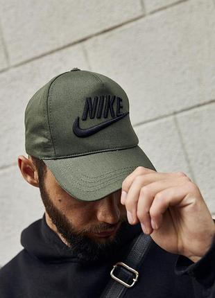 Кепка мужская nike хаки с черным лого
