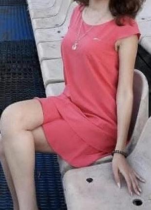 Сукня коралова легка, жіночна, на літо