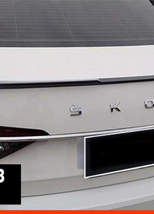 Спойлер dpt v-3 (2019-2024, черный глянец) для skoda superb