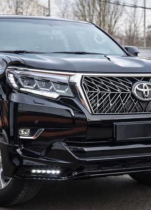 Накладка на передній бампер trd (2017-) білий колір для toyota land cruiser prado 150 2009-2023 рр