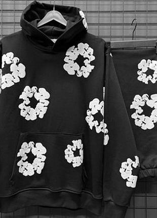 Штани denim tears black/white