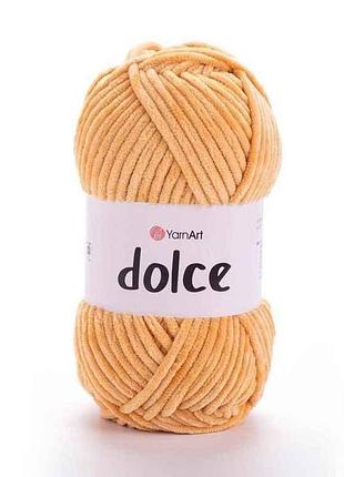 Пряжа dolce світло-рудий 100% мікрополіестр 120м 100г 5шт/уп 855 тм yarnart