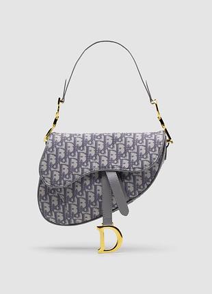 💎 christian dior saddle bag gray oblique embroidery