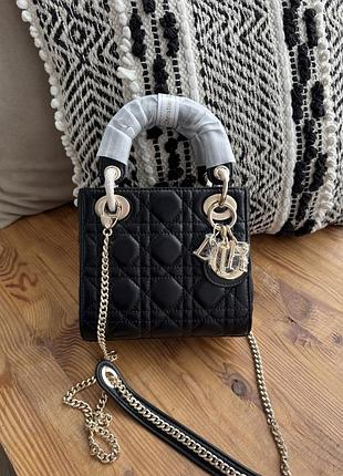 Dior lady mini black gold 4