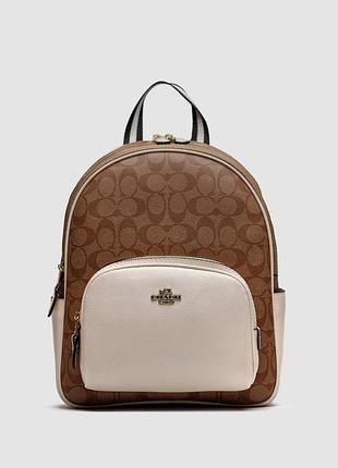💎 coach large court backpack in beige/white