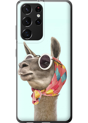 Чехол на samsung galaxy s21 ultra (5g) модная лама из силикона fch_0175652