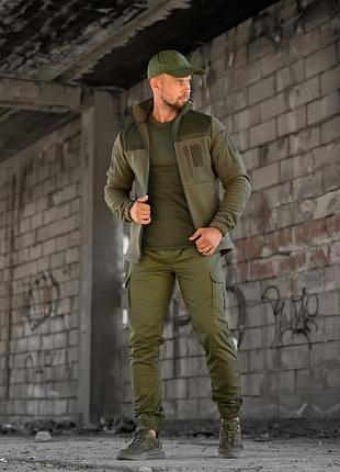 Тактичний комплект kms tactical олива — чоловічий військовий костюм (убокс та штани) хакі для зсу