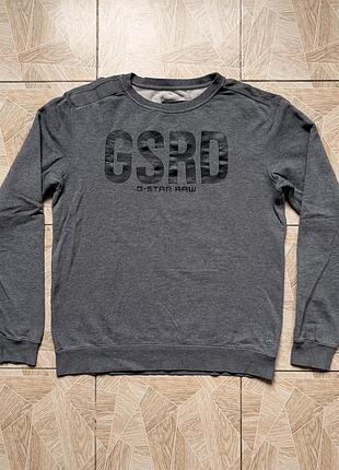 Свитшот rare y2k g-star raw gsrd gray crewneck sweatshirt mens xl big logo streetwear