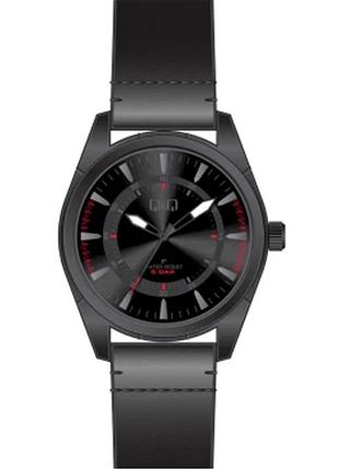 Мужские часы q&q q894j804y attractive чёрный корпус ремешок из экокожи водозащита 50 м чёрный циферблат