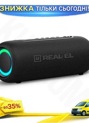 Ku портативна колонка real-el universal fit 2.0 bluetooth з rgb підсвічуванням акумуляторна для музики uni2l_k