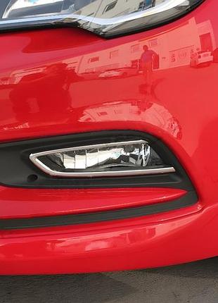 Накладки на противотуманки carmos (sd/sw/hb/gtc, 2 шт., нерж.) для opel astra k 2016-2021 рр