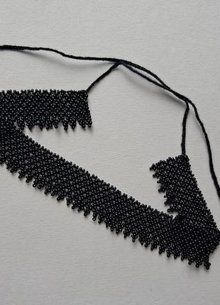 Силка из бисера силянка черная украинская силянка женские аксессуары