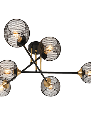 Светильник потолочный luminaria tessa 6xe27 black/gold