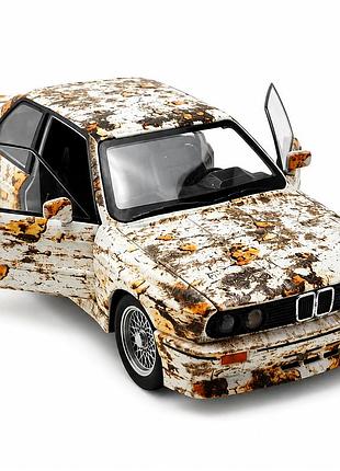 Металлическая машинка bmw m3 e30 1:24 иржавеющий тюнинг игрушечная модель со светом звуком и инерционным механизмом