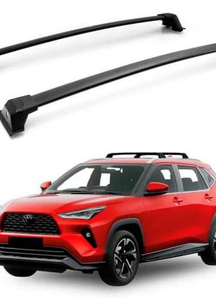 Багажник (поперечины) на интегрированные рейлинги oem (2 шт.) черный для toyota yaris/yaris cross (xp210) 2020- гг