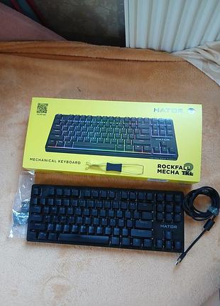 Клавіатура провідна ігрова hator rockfall 2 mecha tkl indigo usb black (htk-525)