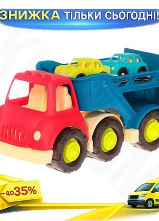 Ku игровой набор автовоз universal fit battat с 2 машинками для детей от 1 года. uni2l_k