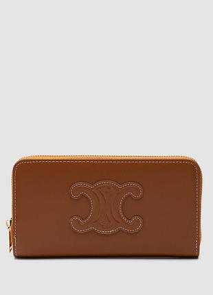💵 celine large zipped wallet cuir triomphe in smooth calfskin brown