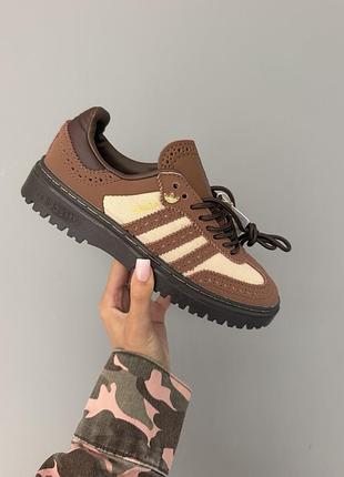 Adidas samba wtr | brown leather / beige (7)