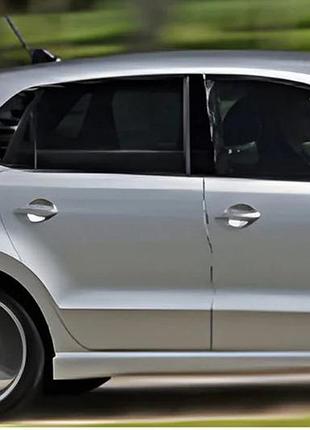Накладки на задние окна dpt (черный глянец, 2шт) для volkswagen polo 2010-2017 гг