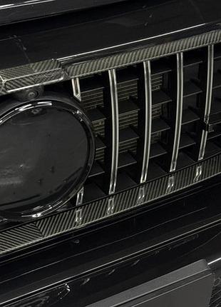Окантовка решетки радиатора (карбон) для mercedes g сlass w463 2018-2024 гг