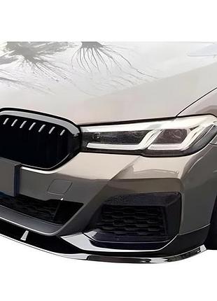 Накладка на передній бампер dpt lip v2 (для m-performance 2020-2024, чорний глянець) для bmw 5 серія g30/g31 рр