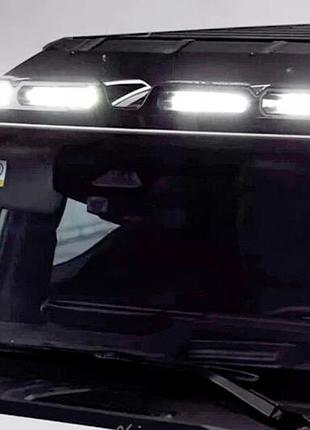 Козырек лобового стекла с led (черный) для toyota land cruiser prado 250 2023- гг