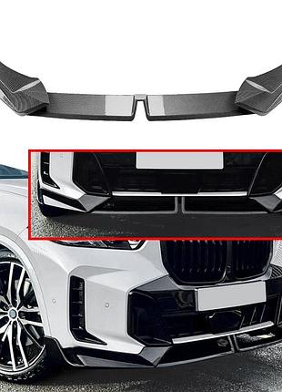 Передня lip накладка paradigm v-1 (2023-2026, натуральний карбон) для bmw x5 g05 рр