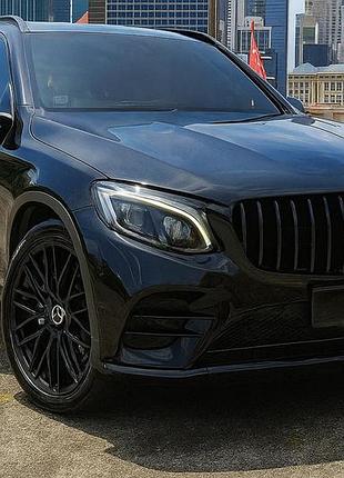 Передняя решетка gt panamericana черная (2015-2019) для mercedes glc x253