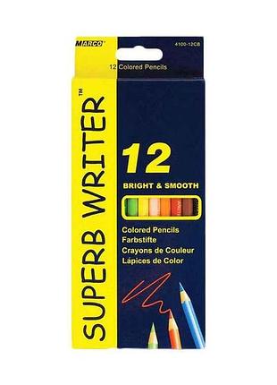 Карандаши superb writer 12 цветов no4100-12cb тм marco
